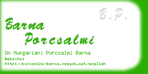 barna porcsalmi business card